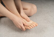 Bare Foot Closeup, Teenager Feet, Barefoot Massage, Foot Pain Concept