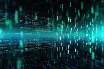 Wall Mural - abstract background in the style with binary code generative ai