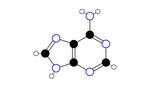 Fototapeta Łazienka - adenine molecule, structural chemical formula, ball-and-stick model, isolated image purine nucleobase