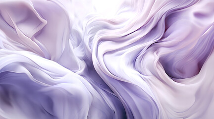 Wall Mural - Beautiful silk flowing swirl of pastel gentle calming lilac and light purple cloth background. Mock up template for product presentation. 3D rendering. copy text space