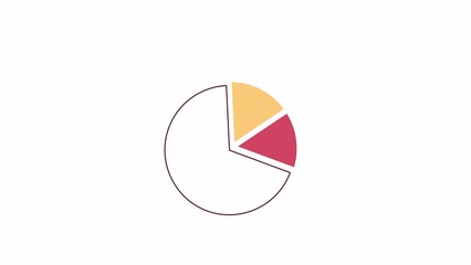 Poster - Graph report 2D object animation. Statistics results flat cartoon 4K video, transparent alpha channel. Investment presentation. Demographic chart. Graphic diagram animated icon on white background