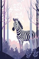 Wall Mural - a zebra located smack dab in the center of a thicket.