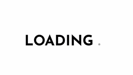 Poster - Simple work in progress black and white loading animation. Installing program outline 2D text indicator 4K video loader motion graphic. Version upgrade status. Download, upload animated gif