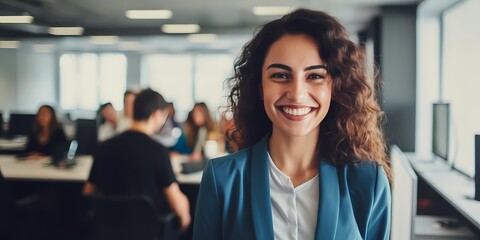 Wall Mural - smiling business woman, office, business