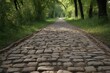Old stone road - paving stones,ai generated