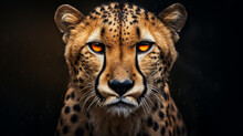 Close Up Of Hunting Cheetah In Kruger Park, African Wildlife