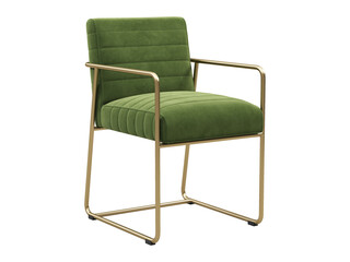 Wall Mural - Modern green velvet upholstery tufted dining chair. 3d render.