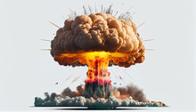 A Nuclear Explosion With Mushroom Smoke Generative By AI