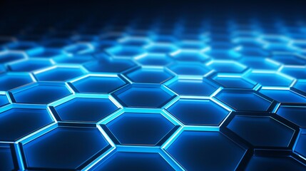 Fototapete - a close up view of a blue hexagonal pattern