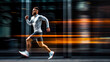 illustration fitness man wearing sporty and running fast