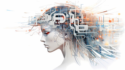 Wall Mural - graphical representation of artificial intelligence - AI-generated image

