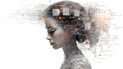 Wall Mural - graphical representation of artificial intelligence - AI-generated image
