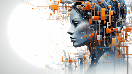 Wall Mural - graphical representation of artificial intelligence - AI-generated image
