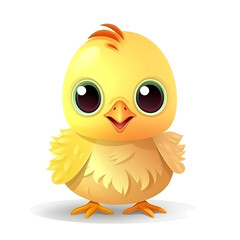 Sticker - Vibrantly colored clipart of a joyful baby chick