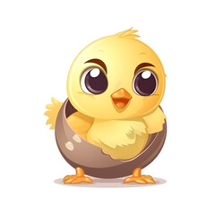 Sticker - Lively and cheerful baby chick illustration in colorful tones