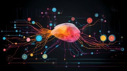 Wall Mural - graphical representation of artificial intelligence - AI-generated image