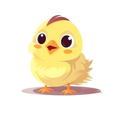 Poster - Delightful illustration of a chick in colorful shades