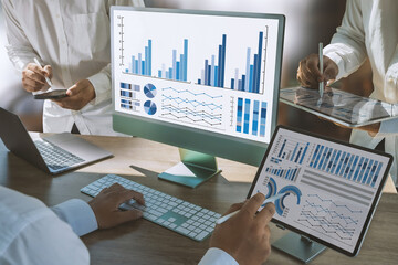 Wall Mural - work hard Data Analytics Statistics Information Business Technology