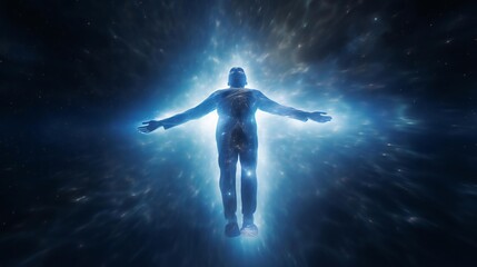 Wall Mural - A man surrounded by a galaxy of stars