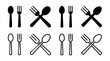 © OLIVEIA - spoon and fork icon set illustration. spoon, fork and knife icon vector. restaurant sign and symbol
