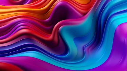 Aufkleber - A vibrant and abstract background with flowing and colorful wavy lines