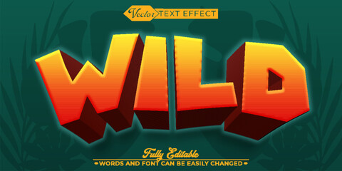 Cartoon Wild Vector Editable Text Effect Template