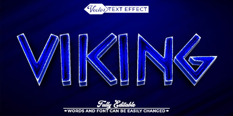 Poster - Blue Viking Vector Editable Text Effect Template