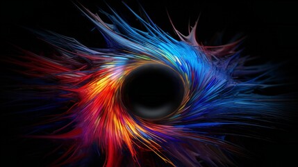 Wall Mural - a black hole in a dark, empty space