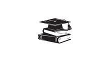 College Education Hat Logo With A Book Vector On White Background