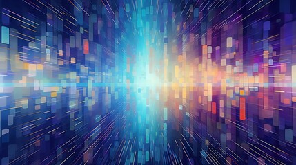 Aufkleber - A vibrant abstract background with blue and yellow lines