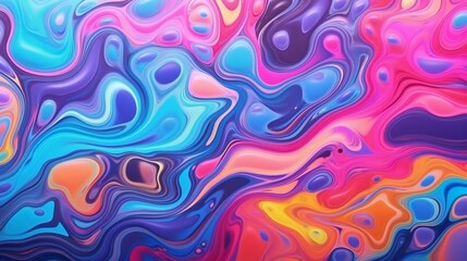 Aufkleber - An abstract painting with vibrant colors and geometric shapes