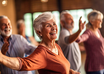 Candid capture of joyful senior citizens enjoying companionship at a social club, Generative AI