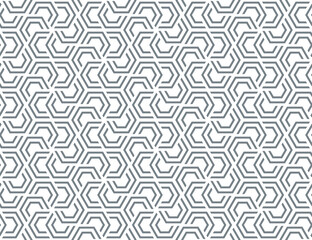 Geometric seamless pattern with grey hexagon shape and striped lines, png isolated on transparent background.