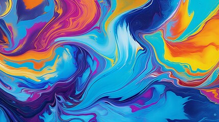 Aufkleber - An abstract painting with blue, yellow, and purple colors