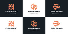 Set Of Fish Modern Logo Collection