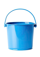 Wall Mural - Blue metallic bucket isolated on transparent background