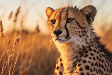 photograph of cheetah natural light, generative ai