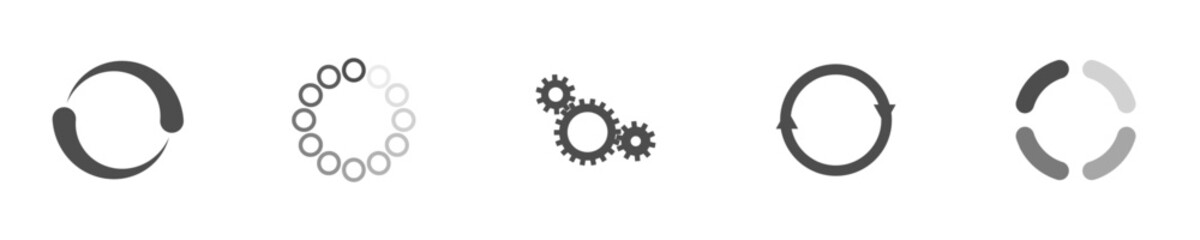 Fototapete - Download sign set. Load icons set. Load system. Data load. Loading bar. Froze computer. Vector stock illustration. Vector illustration. Vector illustration