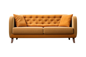 Wall Mural - Sofa deco style in brown isolated on transparent background. Front view. Series of furniture