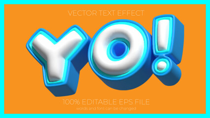 Poster - Yes editable text effect style, EPS editable text effect