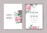 Fototapeta Tulipany - Beautiful wedding invitation card template with watercolor floral