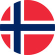 round Norwegian flag of Norway