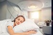 © BillionPhotos.com - Beautiful girl sleeps in bed at home, AI generated image