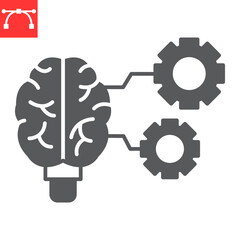 Poster - Machine learning glyph icon, technology and artificial intelligence, self-learning vector icon, vector graphics, editable stroke solid sign, eps 10.