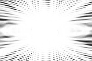 Fototapete - Halftone gradient sun rays pattern. abstract halftone vector dots background. monochrome dots pattern. pop art, comic small dots. star rays halftone poster. shine, explosion. sunrise rays background.