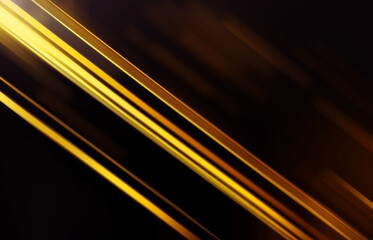 Wall Mural - Abstract gold light trails in the dark