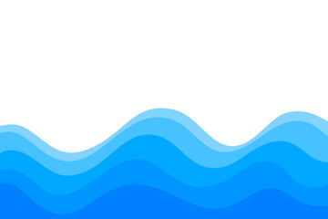 Wall Mural - blue wave wavy water liquid element vector background curve border frame wallpaper presentation educ