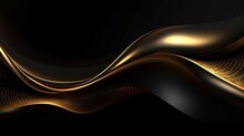 Luxury Black Background With Golden Line Element