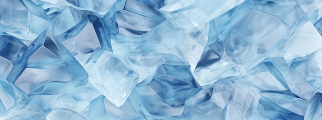 Abstract geometric blue bright frozen water ice cubes texture background banner illustration pattern (Generative Ai)