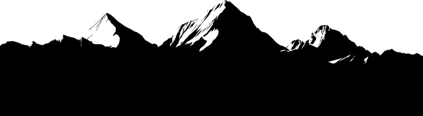 Wall Mural - Mountain silhouette border. Vectot design element